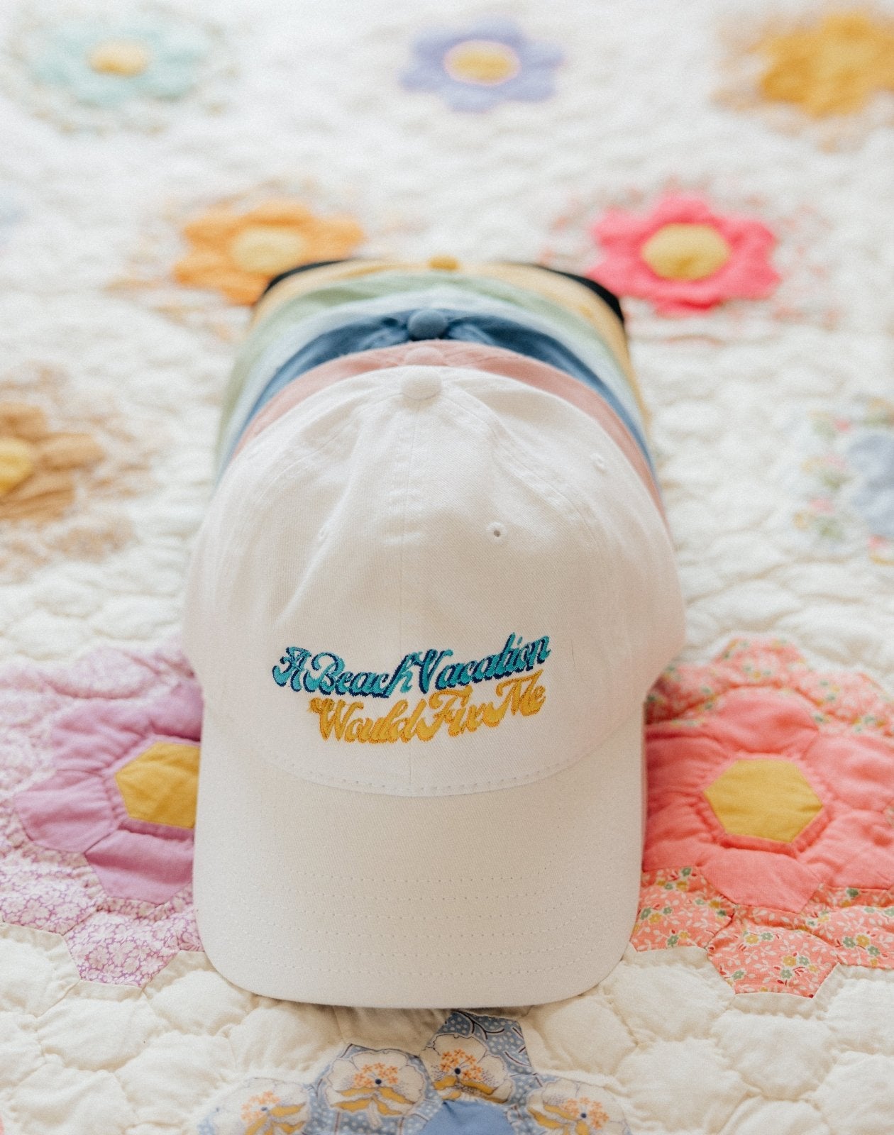 A Beach Vacation Would Fix Me – White Embroidered Dad Hat