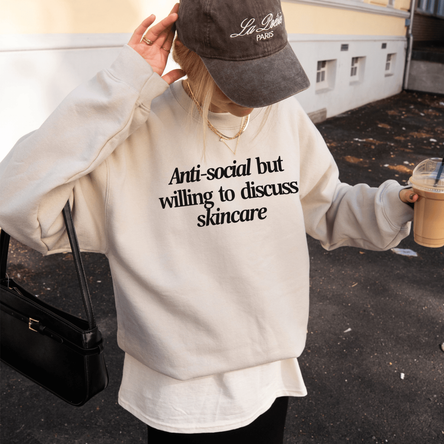 Anti-social but willing to discuss skincare | Crewneck Sweatshirt