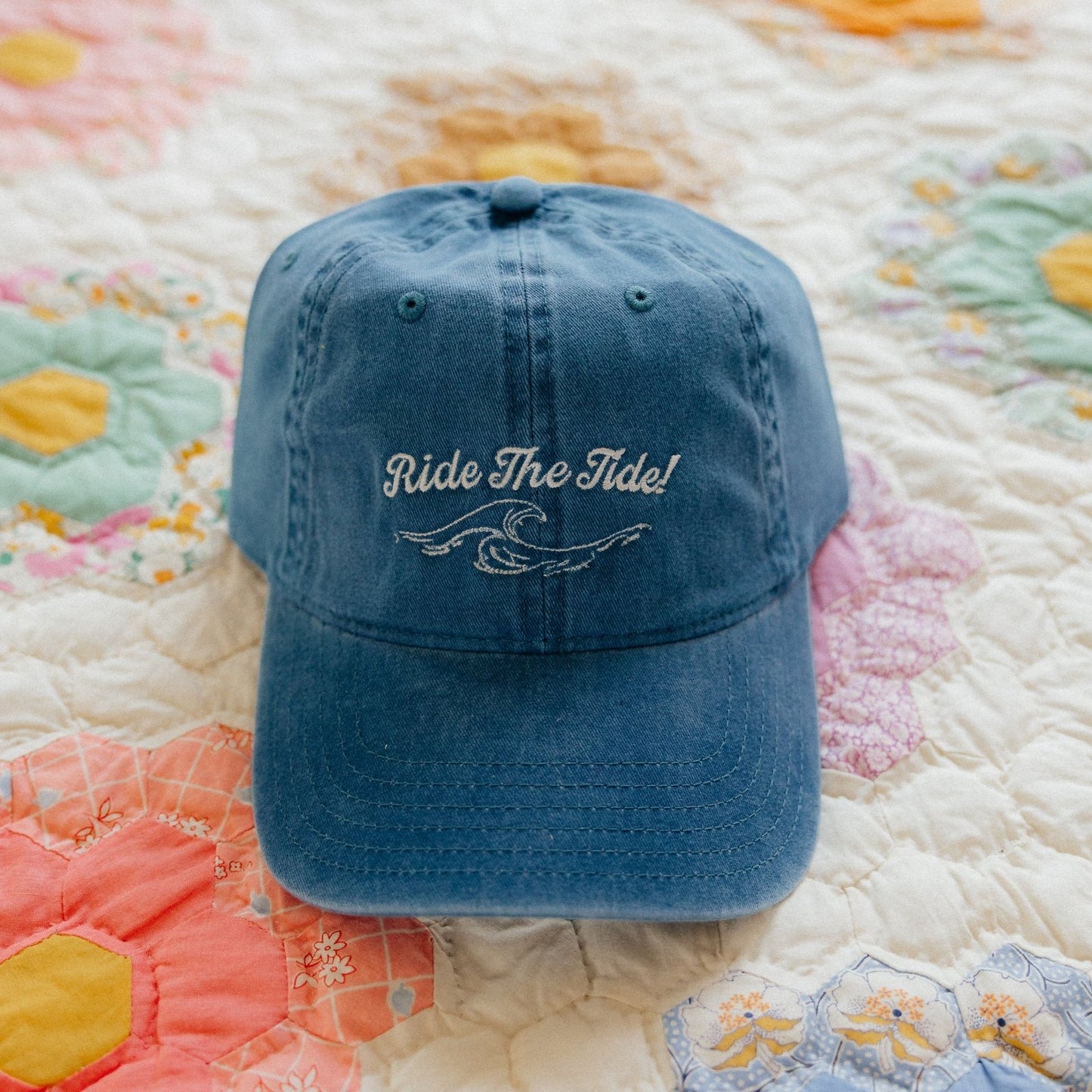 Ride The Tide – Washed Blue Wave Dad Hat