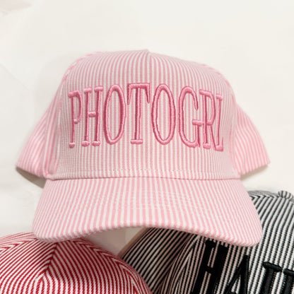 Striped GRL hat
