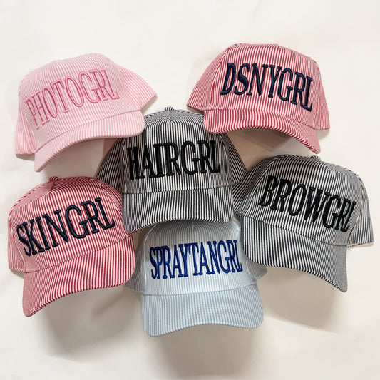 Striped GRL hat